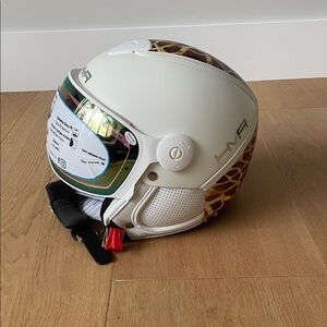 HMR Italian Ski Helmet with Giraffe Print